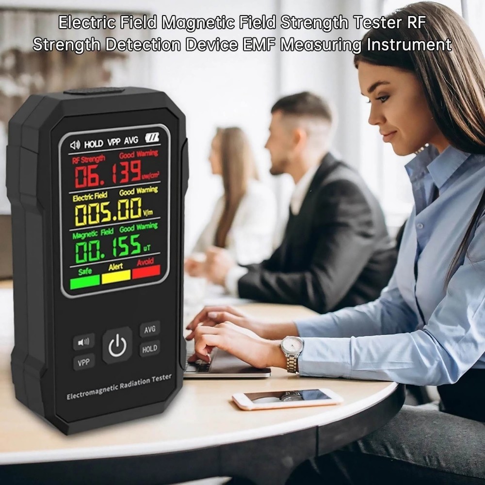 Digital Electromagnetic Radiation Detector EMF Meter with Lock Screen Function
