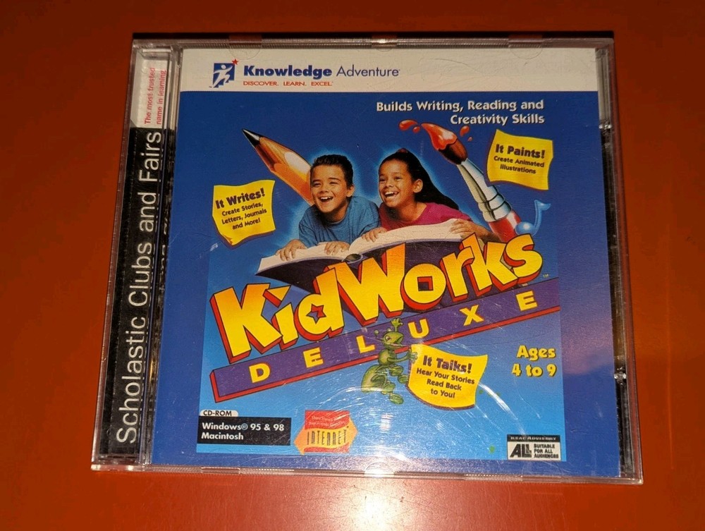 PC Knowledge Adventure Kid Works Deluxe CD-ROM Windows/Mac C-1995