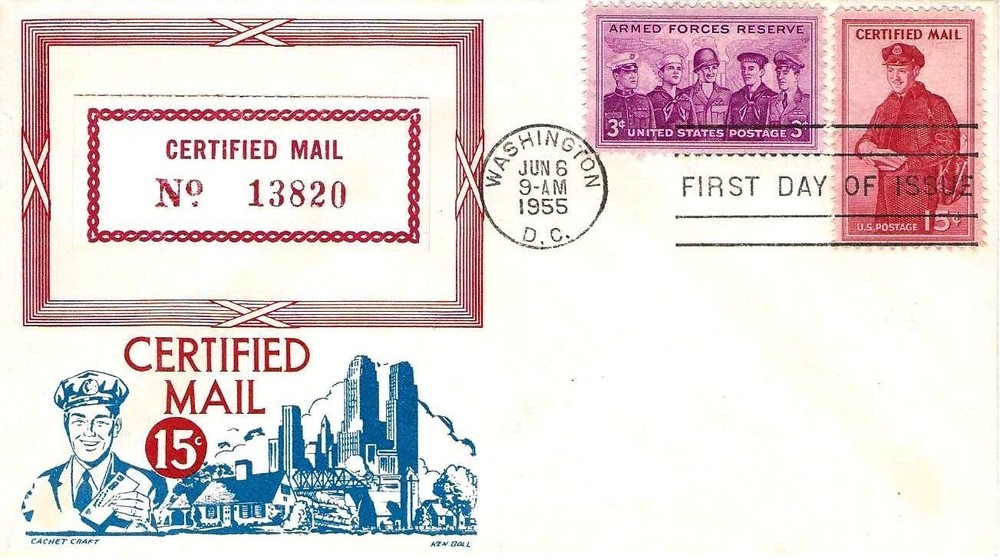 Certified Mail Issue #FA-1 FDC CC/K Boll Cachet M6563