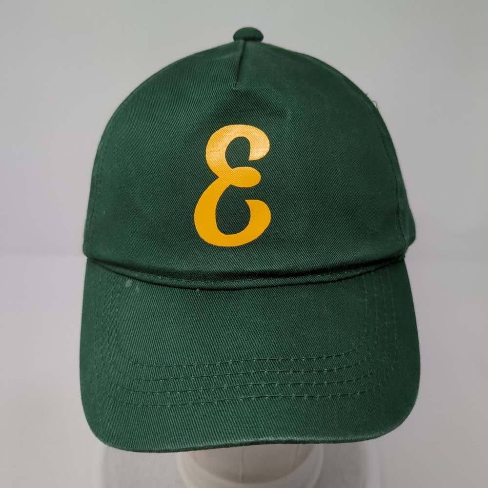 Letter E Snapback Hat Green Youth One Size Adjustable Solid Outdoor
