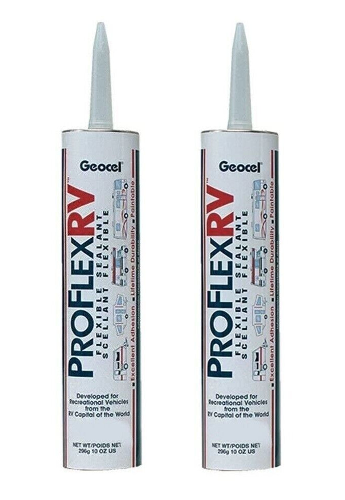 Geocel GC28928 GC28128; ProFlex RV Flexible Sealant Crystal Clear 10oz, Set Of 2