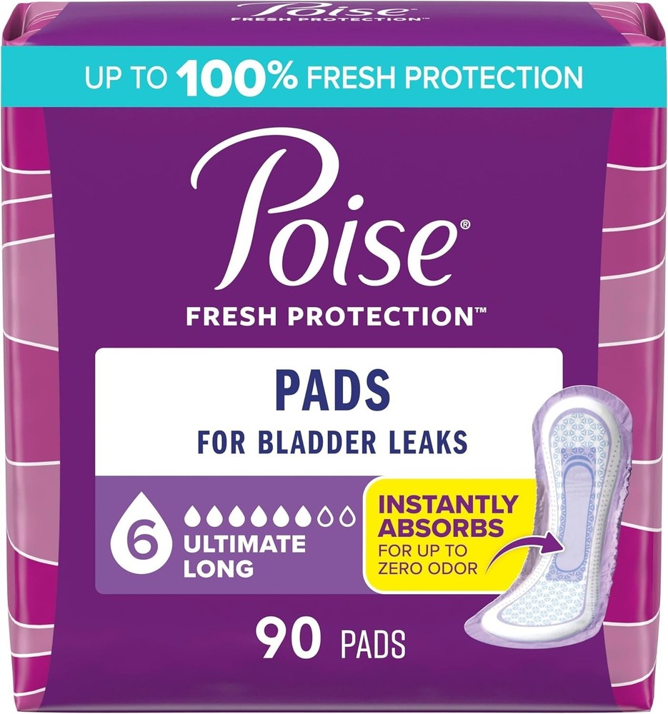 Incontinence & Postpartum Pads for Bladder Leaks, 6 Drop Ultimate Absorbency,...