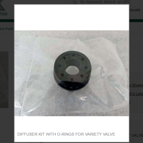 DIFFUSER KIT WITH O-RINGS FOR VARIETY VALVE # 16-1590