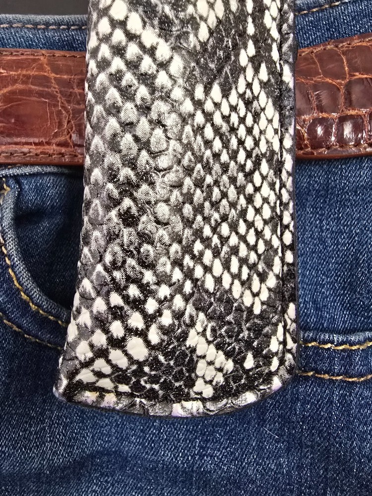 Leather Belt sheath Knife Boker Trapper CUSTOM Left pull Old Timer Case Knives