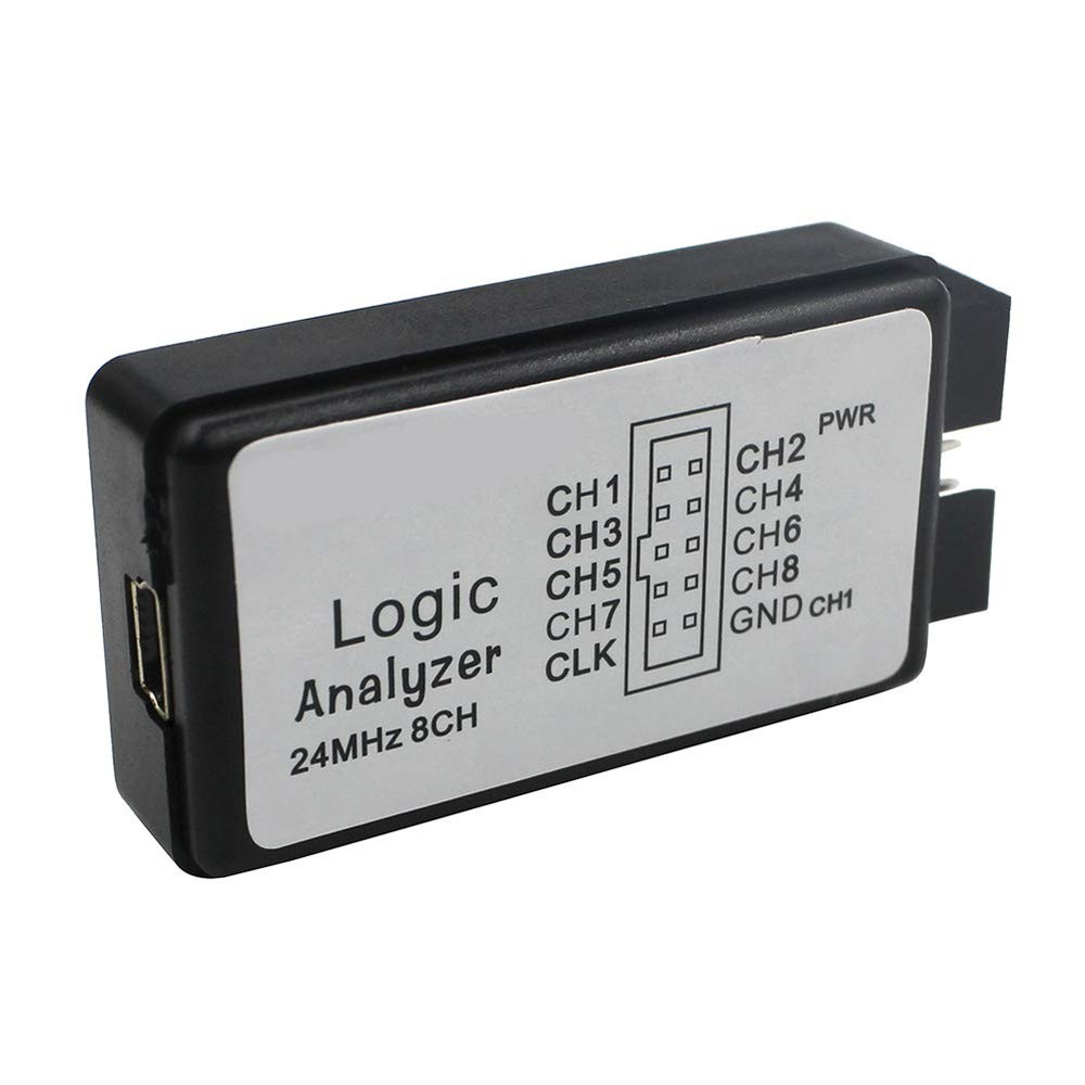 Usb Logic Analyzer Device With 12pcs 6 Colors Test Hook Clip Set Usb Cable 24mhz