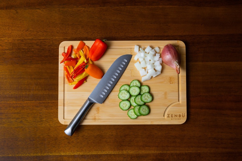 Zenbu Kitchen Bamboo Cutting Board Set – 3-Pack (Light Bamboo)