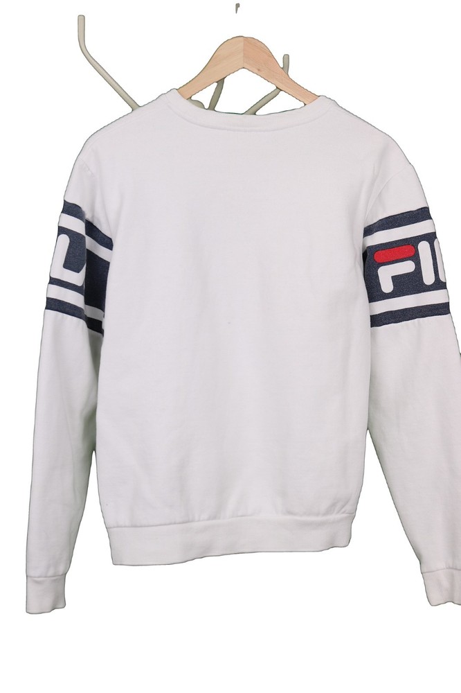 Fila Jumper White Cotton PullOver Medium M 38-40 in