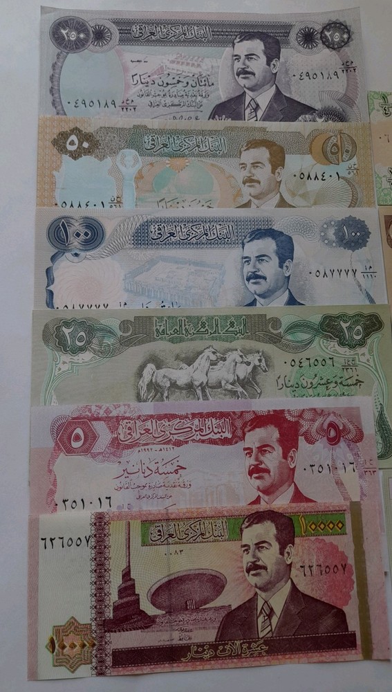 Banknotes Iraq - Collection 10 Different - Saddam Hussein UNC