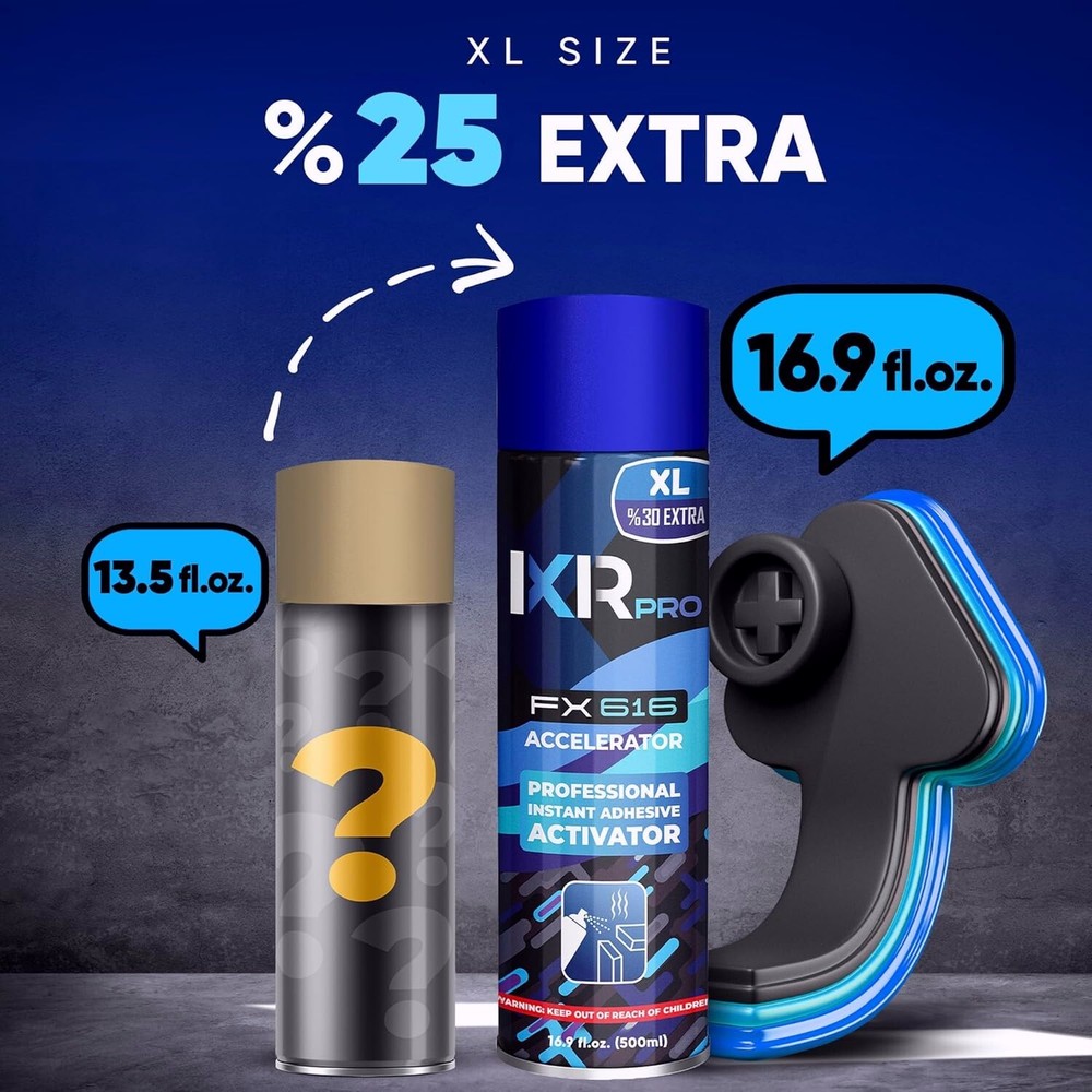 ixirpro CA Glue Activator Spray (4x16.9 oz) – Super Glue Accelerator for Bonding