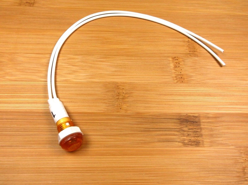 BBT 12 VDC Waterproof Amber Low-Profile LED Indicator Light