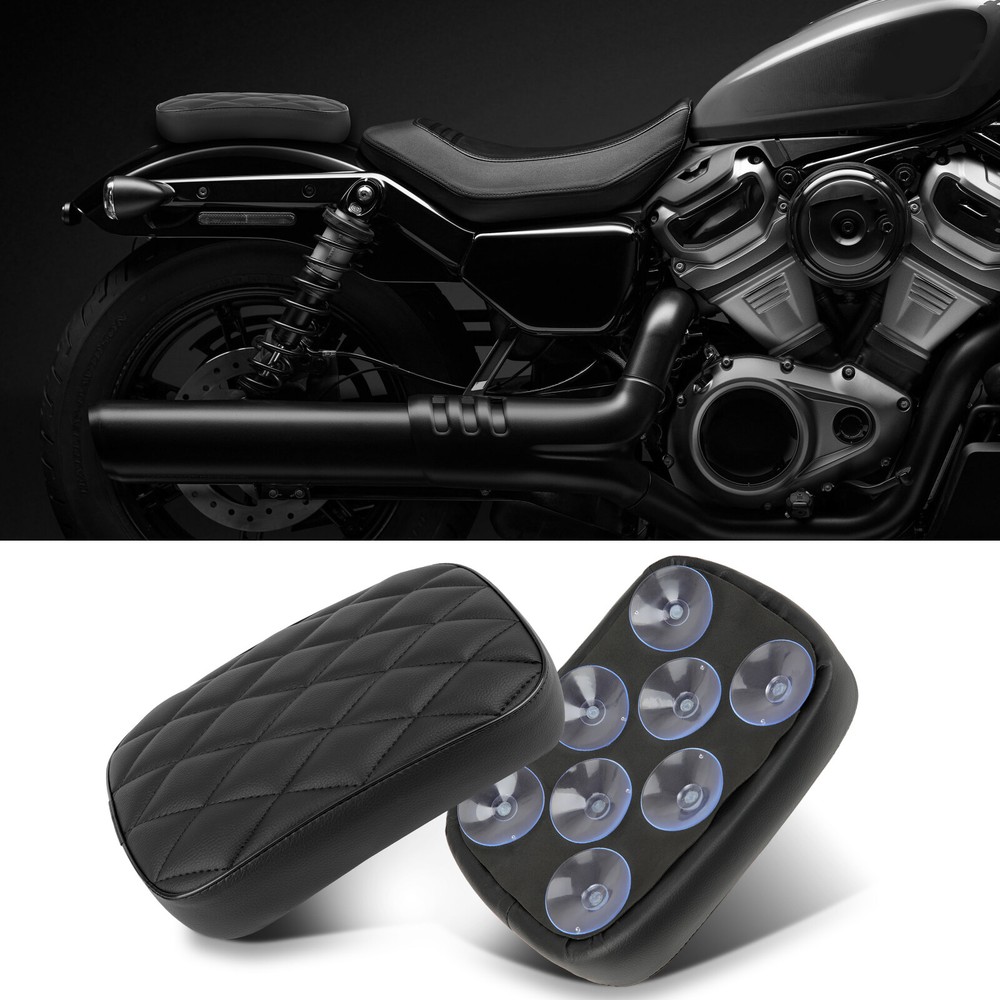 For Big Dog Chopper Rectangular Pillion Passenger Pad Seat w/ 8 Suction Cup Pad
