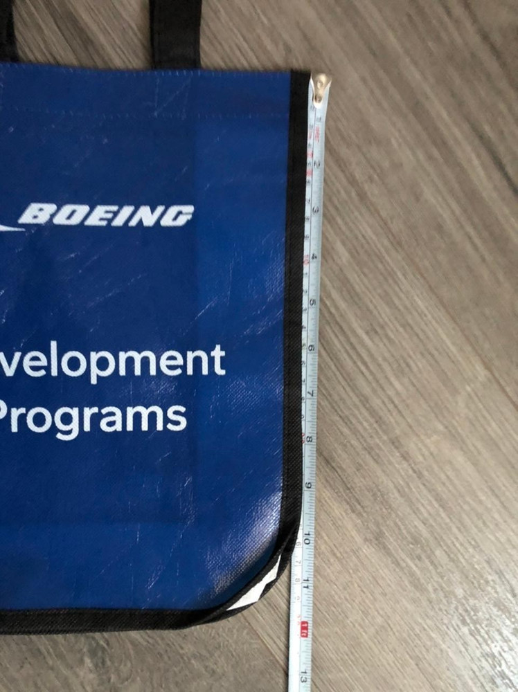 Boeing Development Programs Tote Recyclable Bag Blue 11" X 9" Used