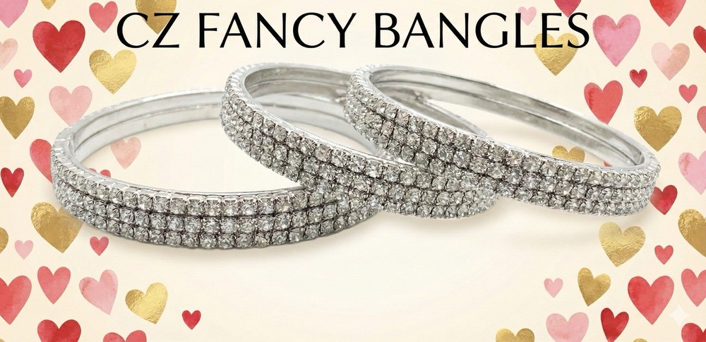 Fashion cz Bangles 3mm wide