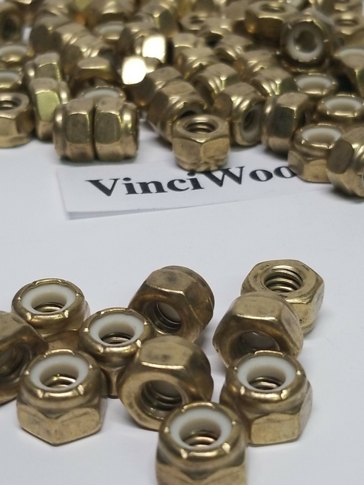 1/4-20 Brass Nylon Insert Lock Nut, Solid Brass W/ Nylon Quantity (25) pieces.