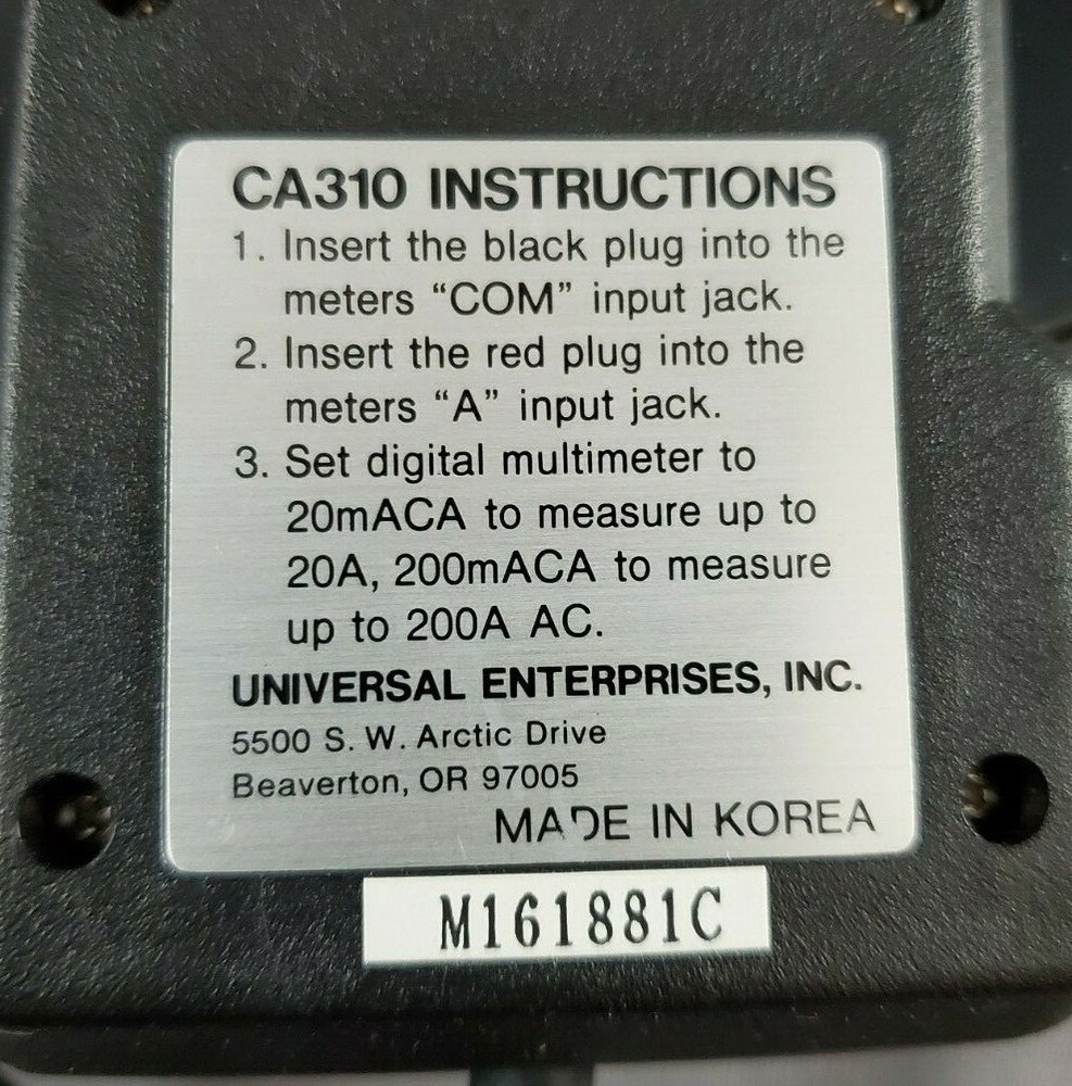 Universal Enterprises CA310 Clamp-on AC/DC Current Probe