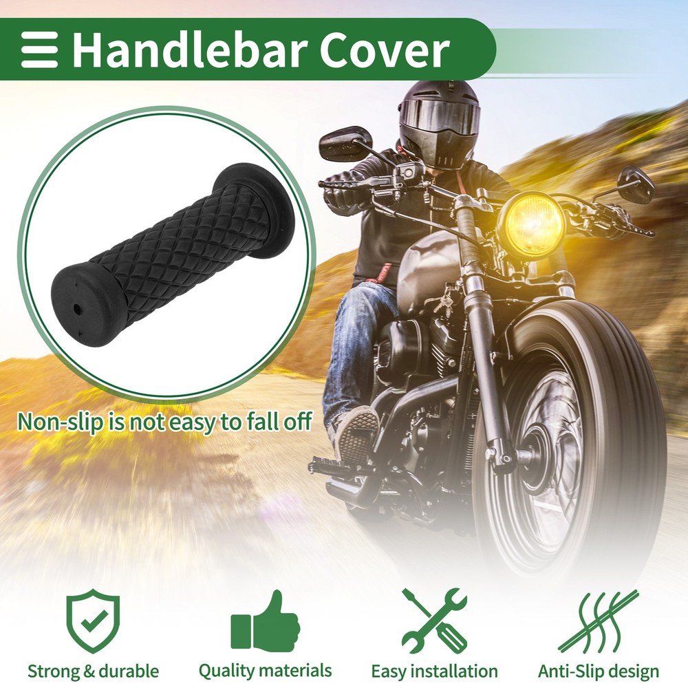 1" 25mm Motorcycle Knobs Handlebar Cover TPU Black #1