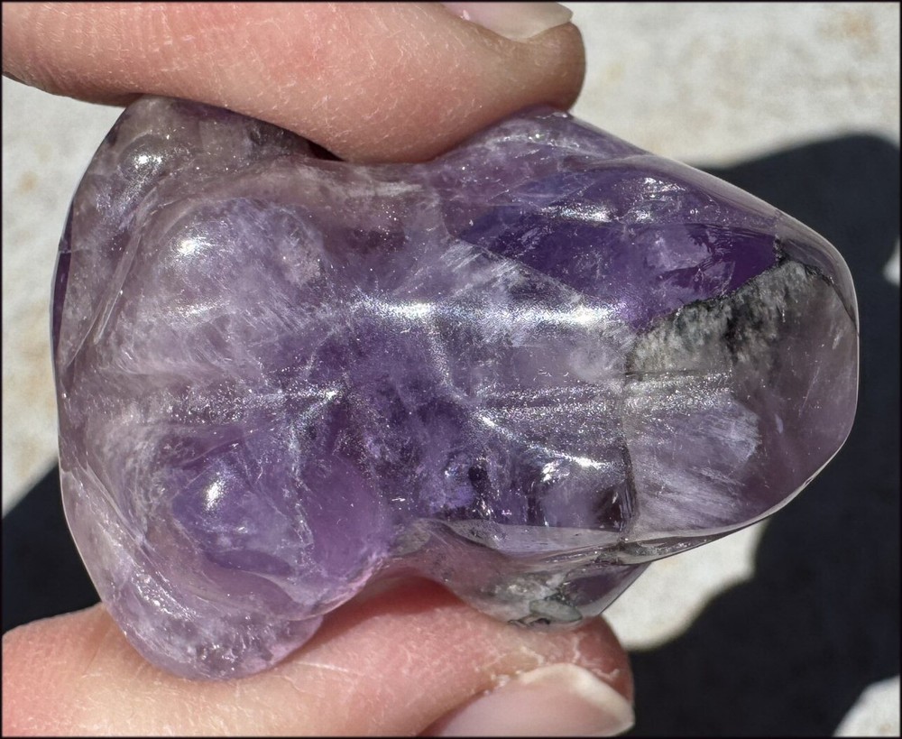 Chevron Amethyst FROG Totem - Dream Work, Crown Chakra