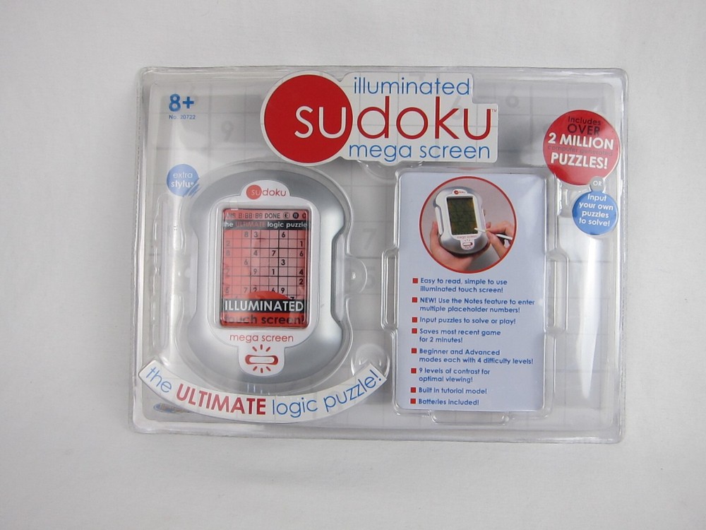 Illuminated Sudoku Mega Screen Handheld Electronic Game Techno Source 2005 NEW
