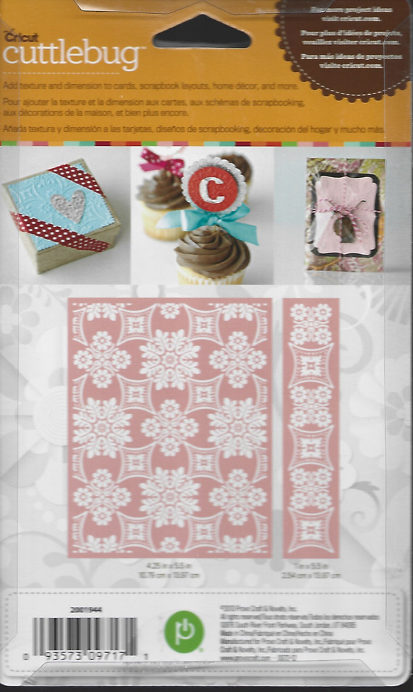CUTTLEBUG embossing folder FOULARD plus BORDER Anna Griffin set
