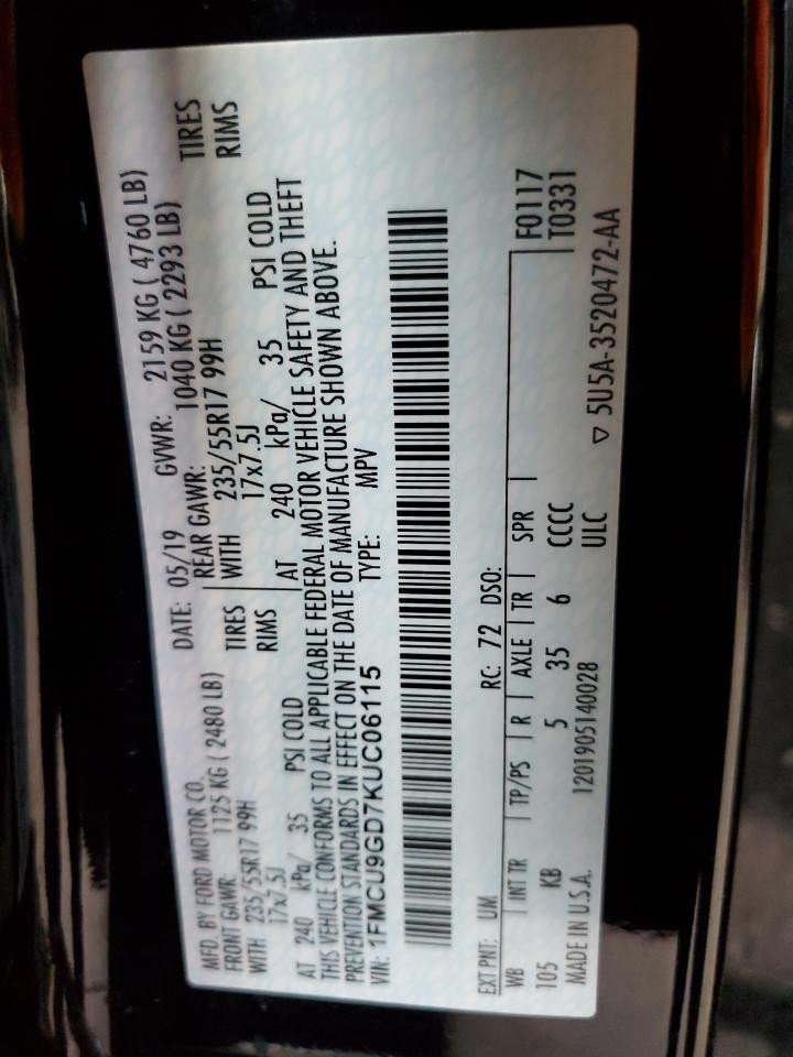 Used A/C Selector Switch fits: 2019 Ford Escape front automatic temperature cont