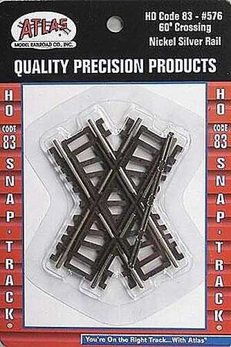 Atlas Code 83 60 Degree Crossing - HO Scale Nickel Silver Model Train Track