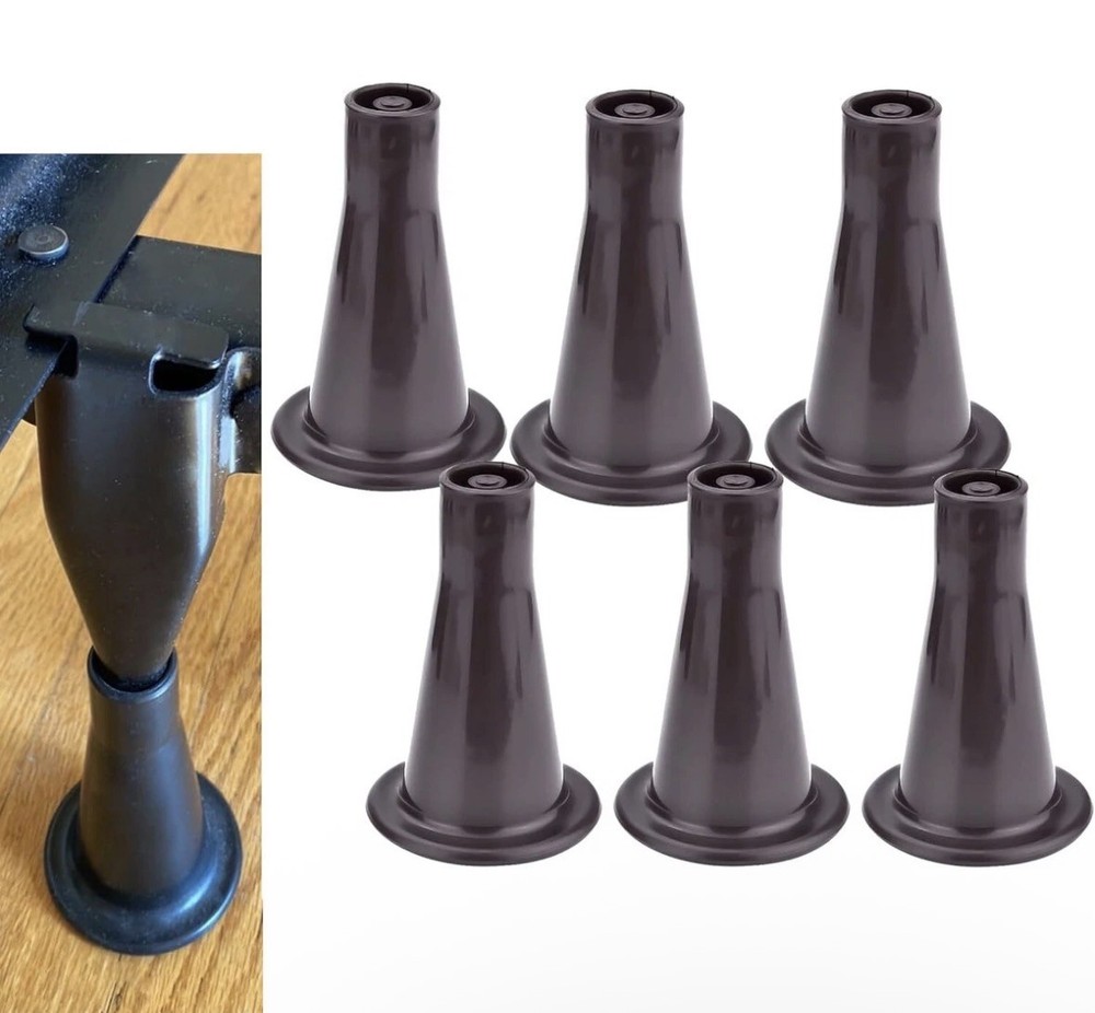 6PCS Reinforced Bed Frame Feet Riser That Replace Wheels. Black