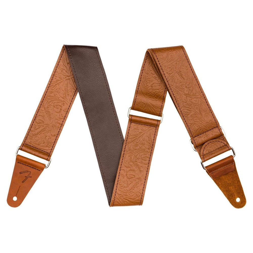 Used Fender Tooled Leather 2" Strap, Brown