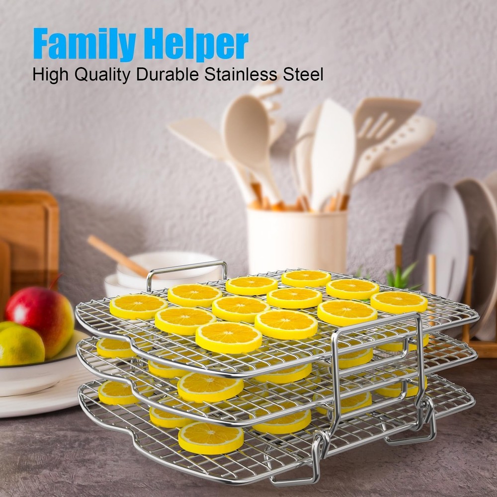 Dehydrator Rack for Ninja Foodi AG300 Grill, 3 Stackable Layers Dehydrator Ra...