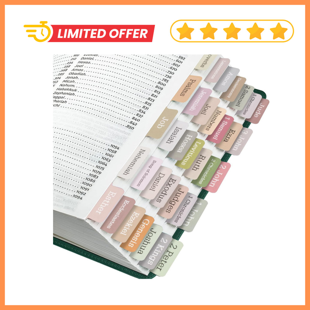 Easy To Read Boho Bible Tabs 75 Laminated Large Print Index Tabs for Navigation
