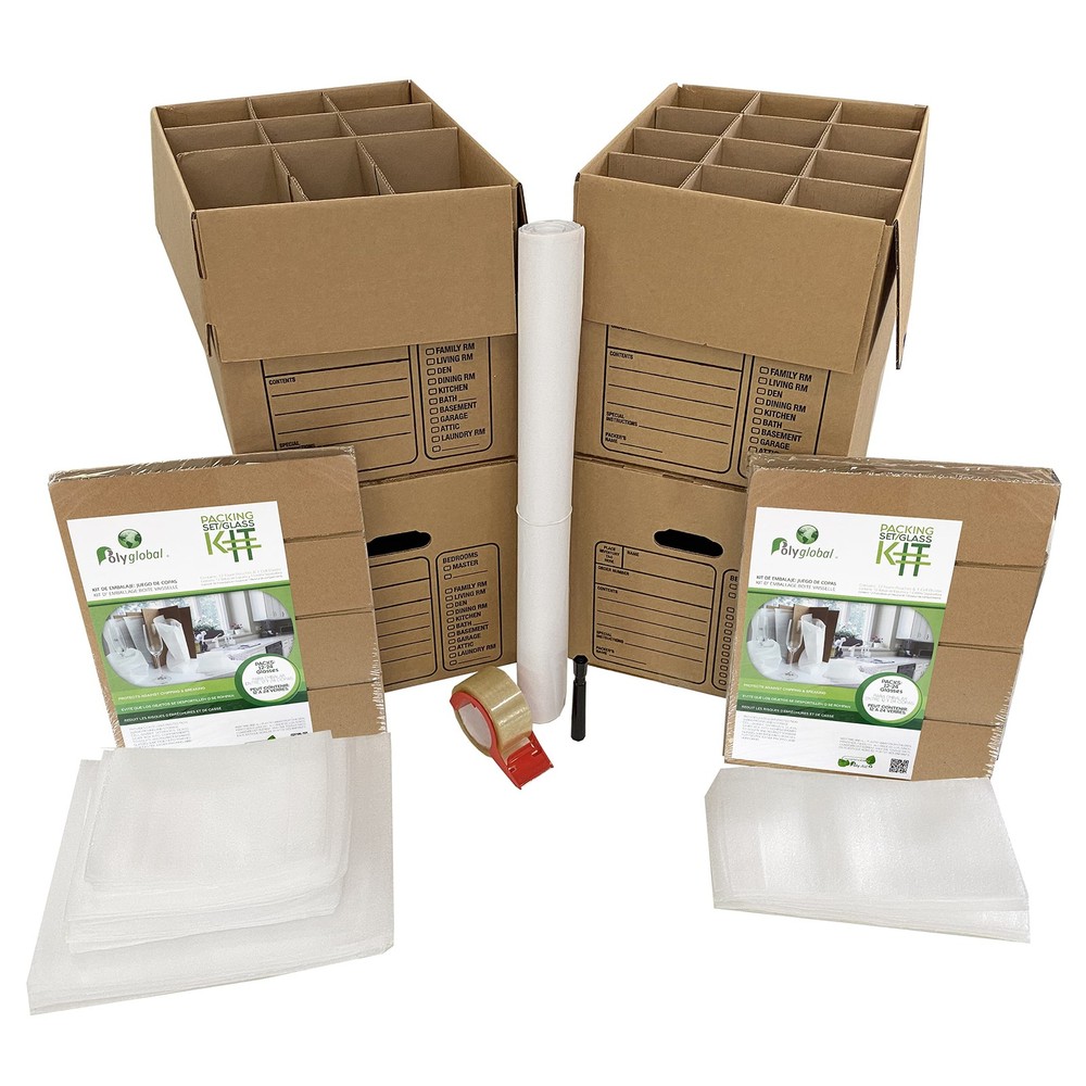 UBOXES Kitchen Moving Box Kit # 1 Boxes & Small Kit, Brown