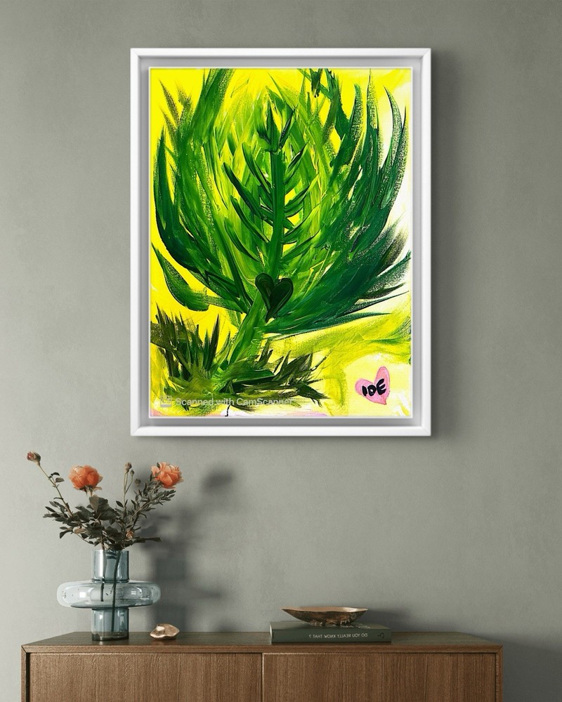 BLESSED#856 Leaf Leaves 11x14 Original Canvas Modern Expression Abstract