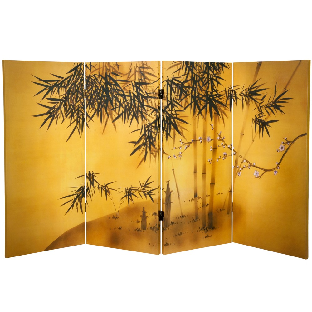 3 ft. Short Double Sided Bamboo Tree Canvas Room Divider
