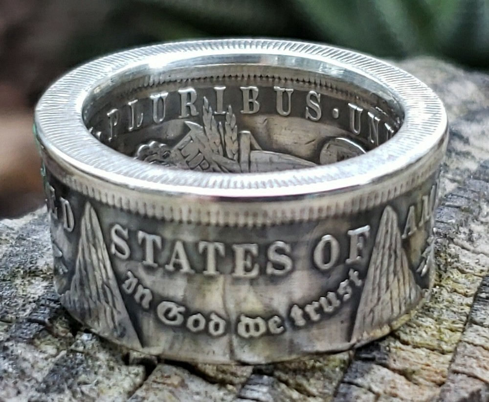 Real Silver Dollar Coin Ring size 13 1/2