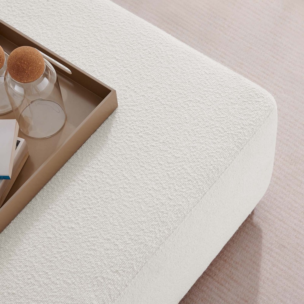 Modway Large 28" Square Boucle Upholstered Ottoman