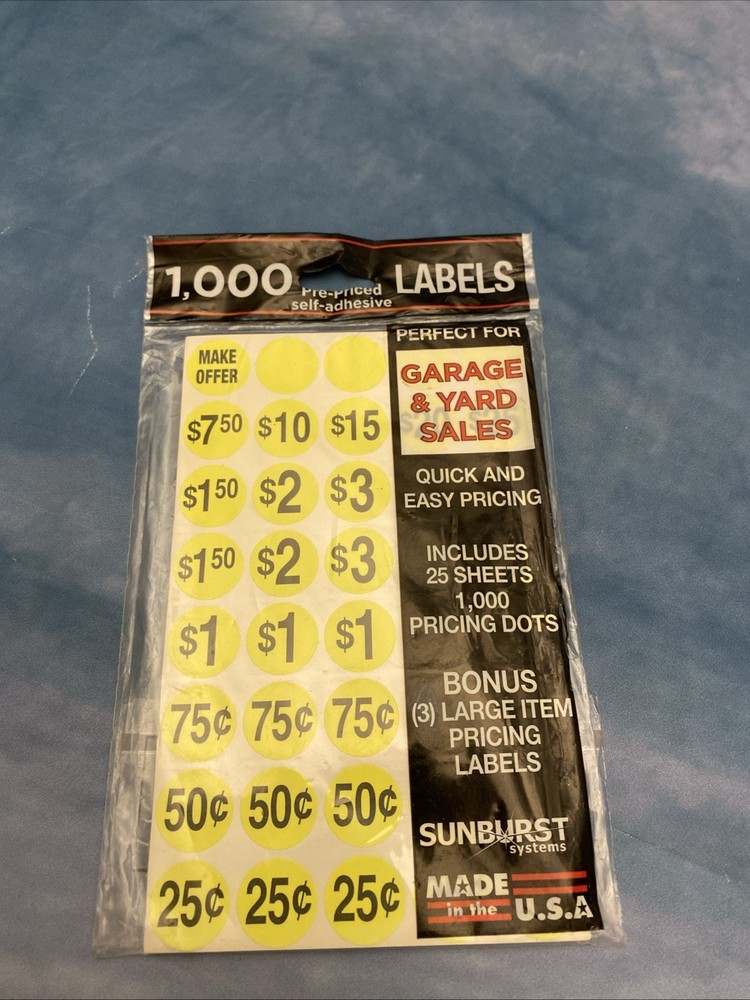 3 Pk. SUNBURST LABELS.. 3000 LABELS NEW..