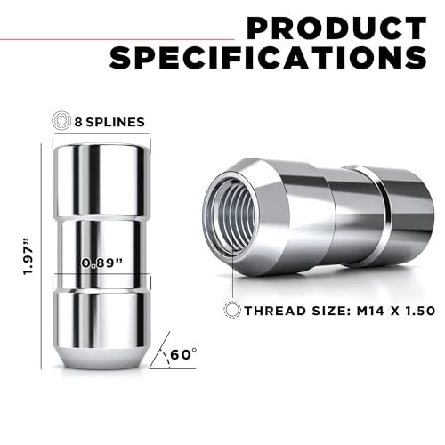 MG40910XLAM Chrome M14x1.50 Thread Size (1.97" L) Conical Seat Socket Type