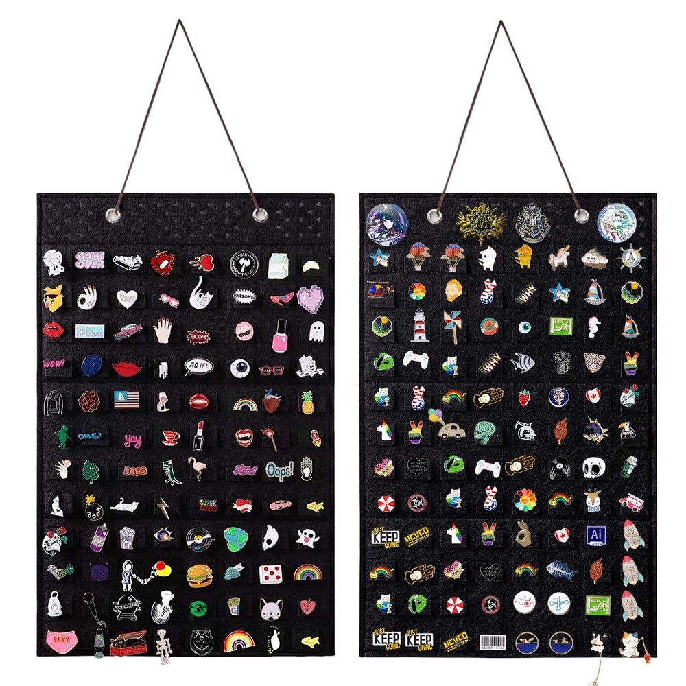 2 PCS M-96 Slots Wall Hanging Brooch Pin Organizer,Pins Collection Display Ca...