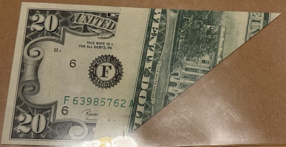 FOLD ERROR 1969B $20 Dollar Bill Crisp UNC