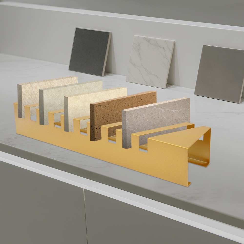 Small Tile Display Rack Countertop 10 Slots Tile Display Stand Tile Display Rack