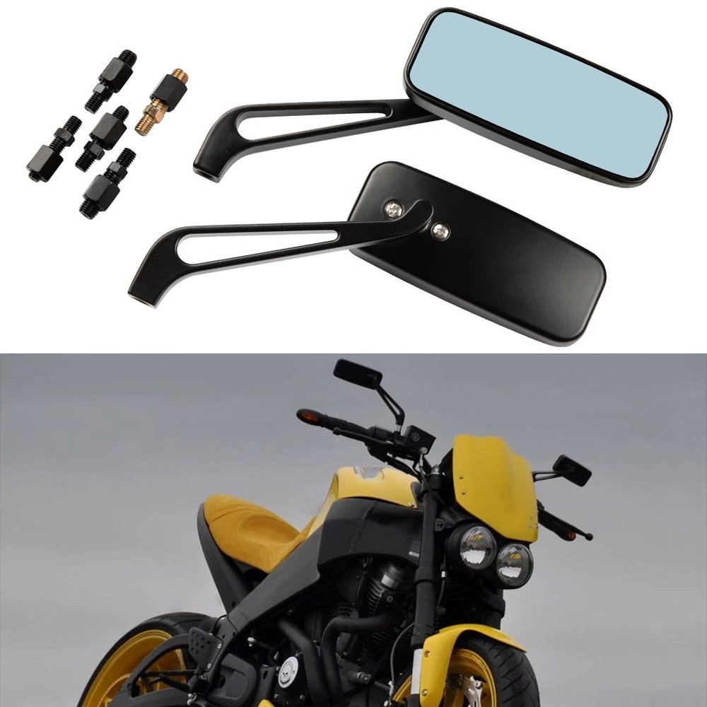 For Buell XB9S Lightning Black US Rectangular Motorcycle Rear View Side Mirrors