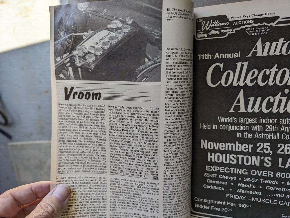 Studebaker GT Hawk Cars & Parts Article