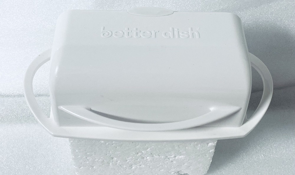 Kitchen Concepts Butter Dish Better Flip Top White Melamine EUC