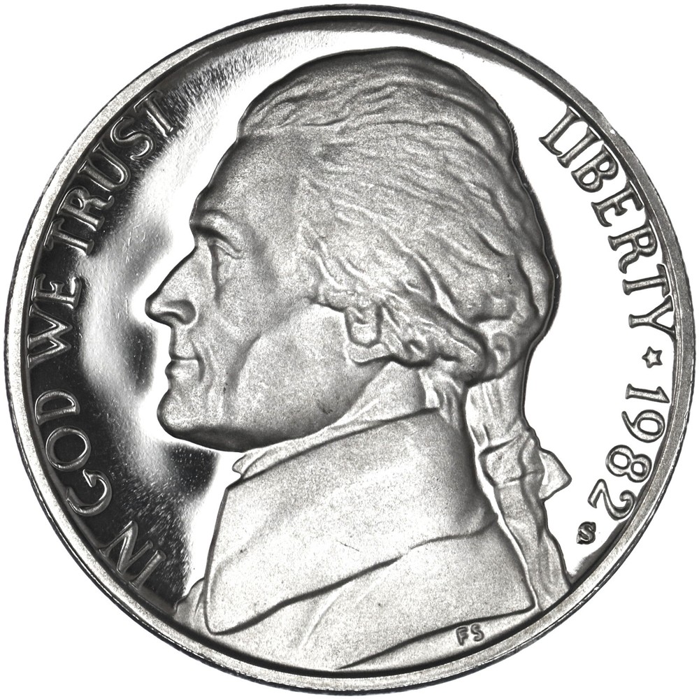 1982 S Jefferson Nickel Gem DCam Proof