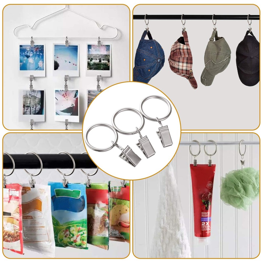 Lansian 20pcs Rustproof Drapery Matte Stainless 1''-20Pack, Silver