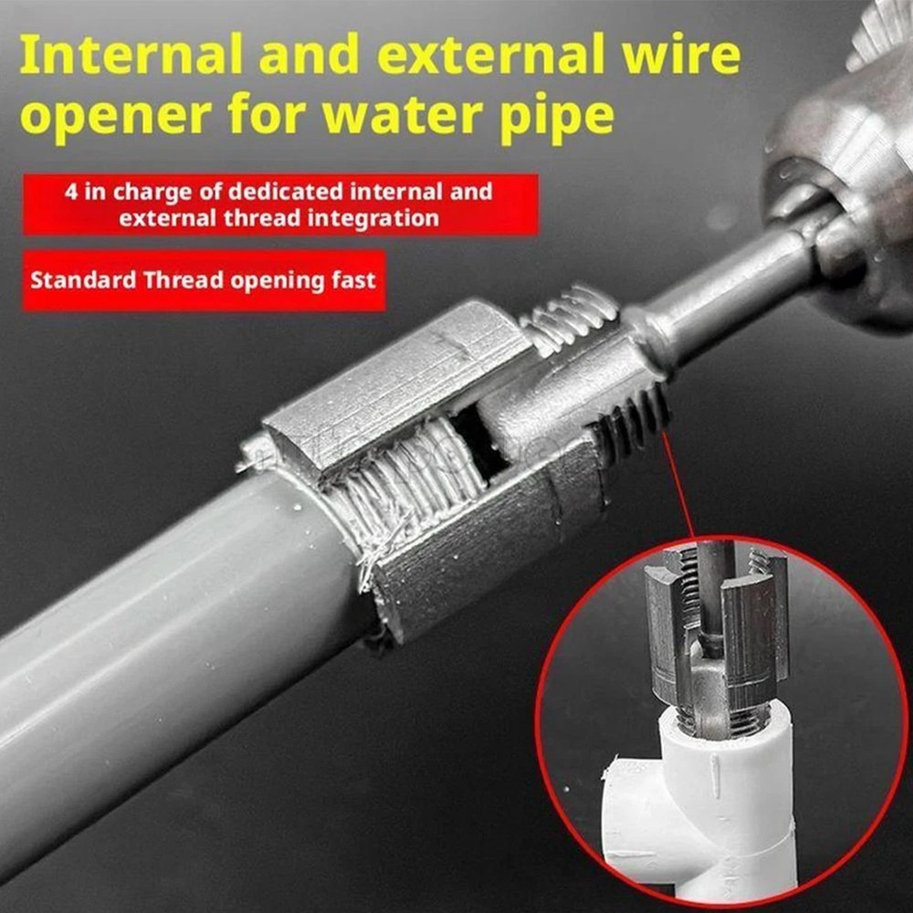 Integrated Internal & External Pipe Threading-Tool PVC Pipe Threader Kit