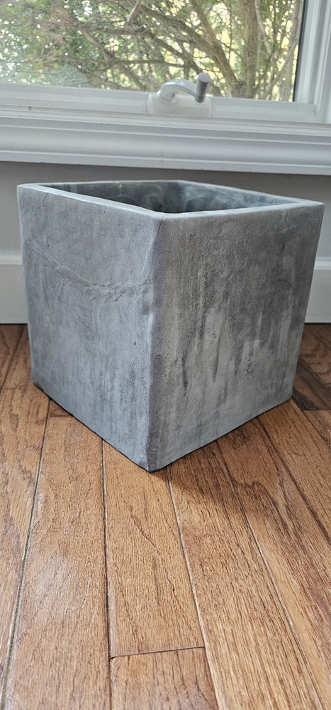 Gray Drip Square Planter 9X9X9 Modern Modern Minimalist