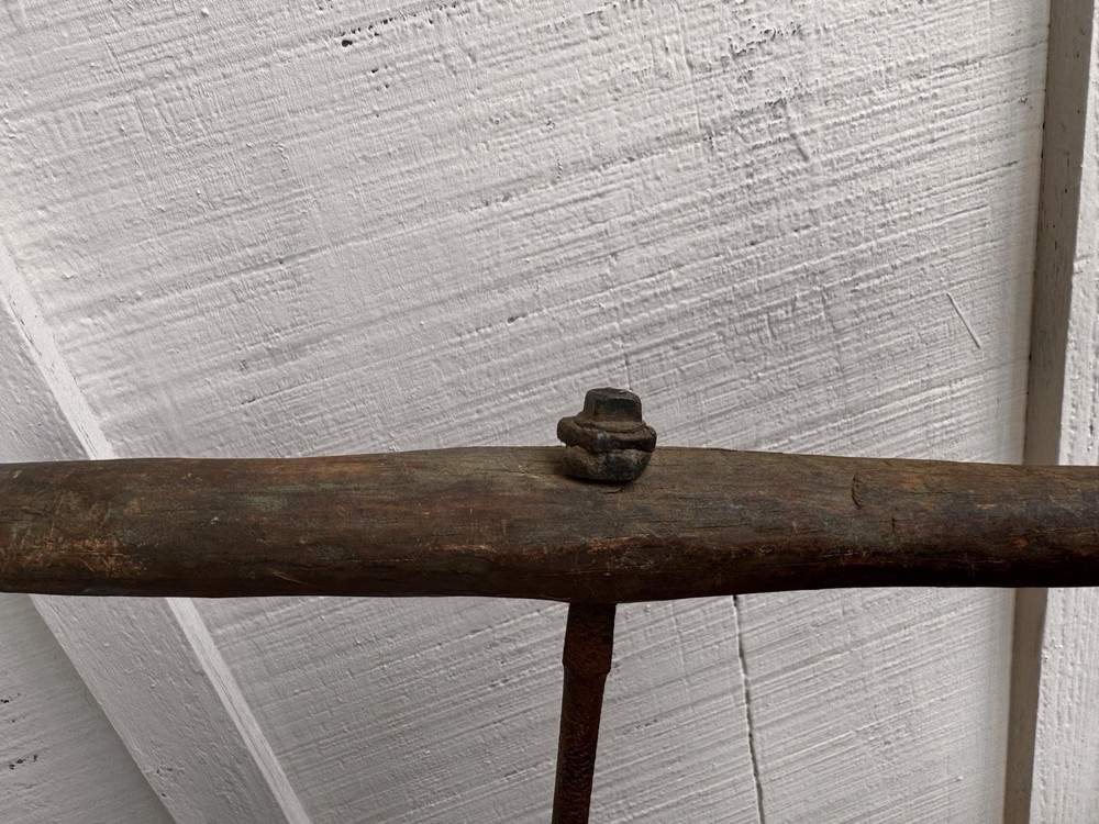 Vintage T-Handle Auger Double Wood Handle 15”