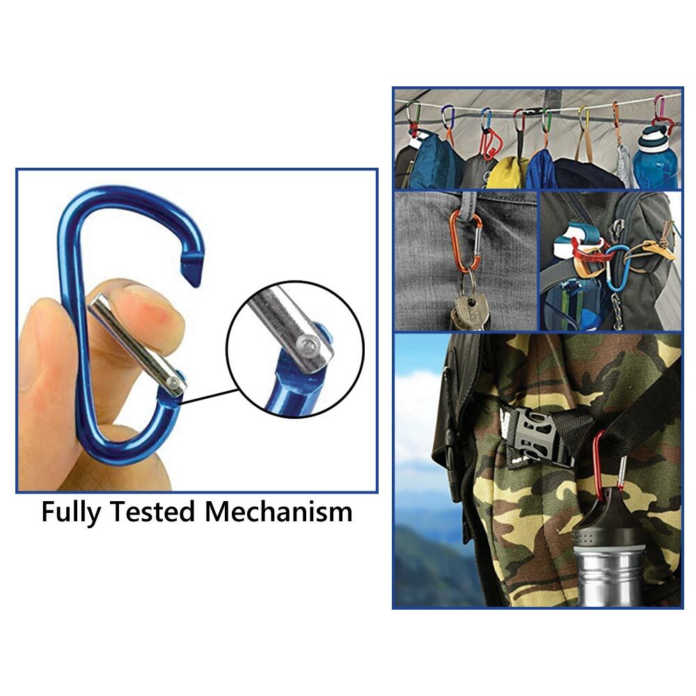 Aluminum Carabiner Spring Clip Hook Keychain (25/Pack)