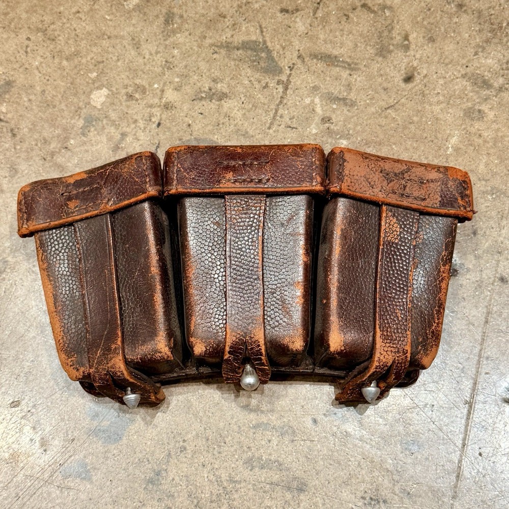 Original WWII German Mauser Ammo Leather Case Pouch Hannover