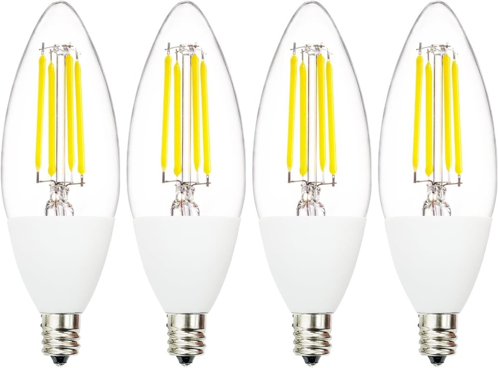 Jaspertronics™ Dusk to Dawn B11 LED Candelabra Bulbs, 5000K, 4W, E12 Base, 4